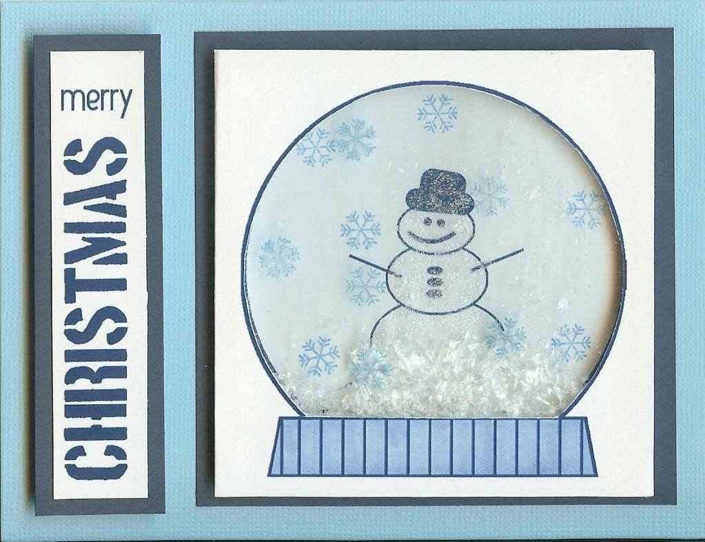 The {Stamps} of Life Blue Snow Globe Shaker Card Designed by Gilbert Whitmer, Jr.