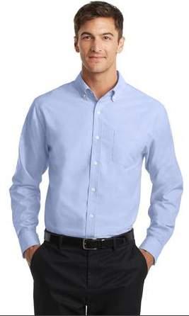 MEN S OXFORDS Men s Port Authority SuperPro Oxford Shirt S658 60% cotton/40% polyester, 4.6 oz. Open collar. Bust darts. Back yoke with knife pleats. Button-through sleeve plackets.