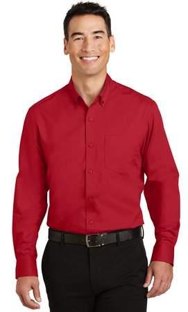 MEN S OXFORDS Men s Port Authority SuperPro Twill Shirt S663 55% cotton/45% polyester, 3.4 oz. Button-down collar. Back yoke with side pleats. Dyed-to-match buttons. Left chest pocket.