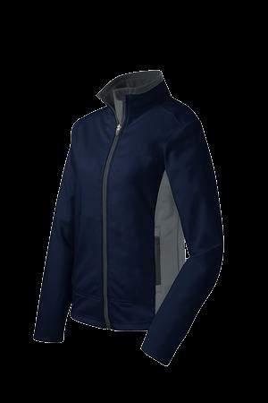 Made with polyester interlock bonded to polyester fleece, this soft shell breathes to keep you