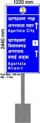 1.4 ( Design Nos. 4) Providing, Supplying & fixing Single sided Sign board of size 974mm x 673mm & 974mm x 368mm ( 32mm dia SS pipe of S-304 grade 1.6mm thick ).