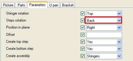 Set steps rotation On the Parameters tab page, change the