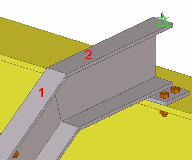 (S77). 1. Double-click on the component Stanchions (S76) in the component catalog. 2. Pick the first position at the lower end of the stringer as shown. 3.