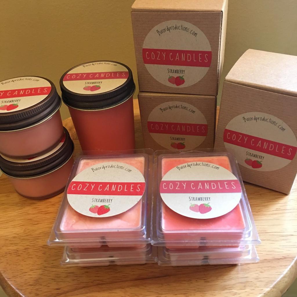 Strawberry Our hand-poured Strawberry scented candle has a wonderfully fresh scent that