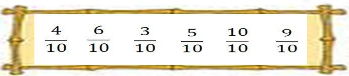 Time: 13. Use the fractions provided below to fill up the missing blanks.