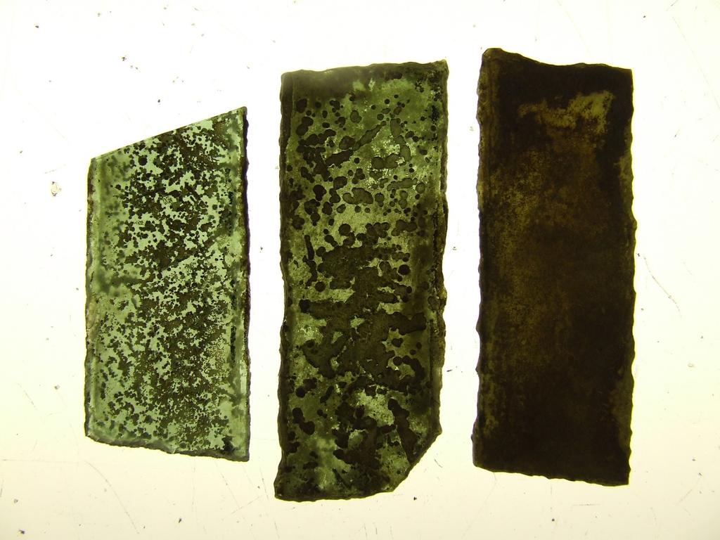 The varying degrees of deterioration of ancient potash