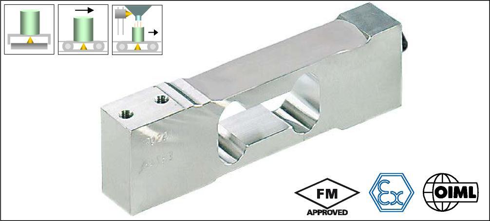 Load cell 2,5 kg Single point load cell made of alloy aluminum. EEC approvals in 2000 d according to OIML R60. Designed to fit with single point platforms of max. dimensions 200 mm x 200 mm.