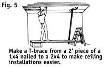 4. INSTALLATION OF MAGNUM BOARD TO THE CEILING Install Magnum Board to the ceiling at right angles to the joists. Holding the ceiling board in position can be difficult.