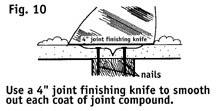 manufacturers installation instructions 6. PUTTING THE FINISHING TOUCHES ON A MAGNUM BOARD WALL OR CEILING INSTALLATION Use a 4" joint finishing knife to smooth out each coat of joint compound (Fig.