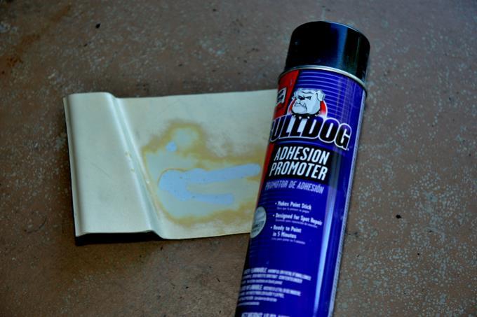 Clean sanded areas with SEM plastic prep aerosol and wipe with soft cloth.