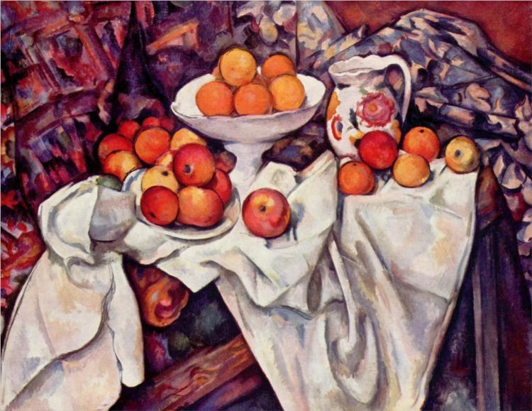Apple and Oranges Painted by: Paul Cezanne In: Aix-en-Provence, France When: around 1899 You can see it at: Musee d Orsay,
