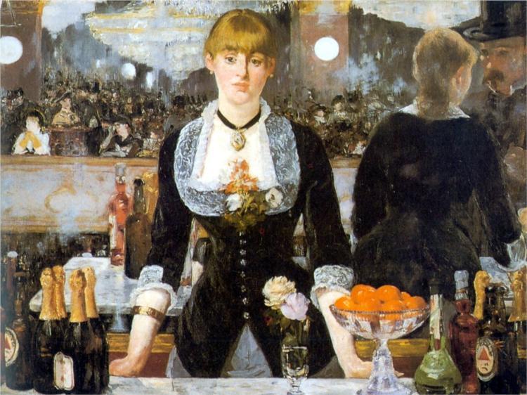 A Bar at the Folies-Bergere Painted by: Edouard Manet In: Paris, France When: 1882 You can see it at: The Courtauld Gallery, London