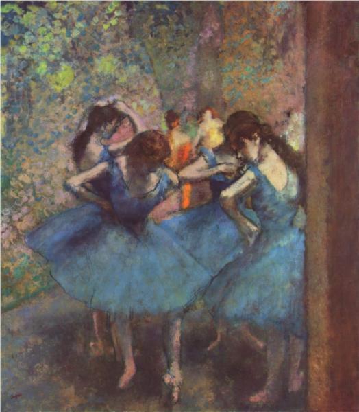 Dancers in Blue Painted by: Edgar Degas In: Paris, France When: around 1890 You can see it at: Musee d Orsay, Paris, France Interesting