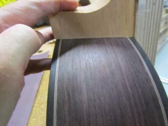 Neck Install Installing the neck: begin by cutting a small channel in the top and