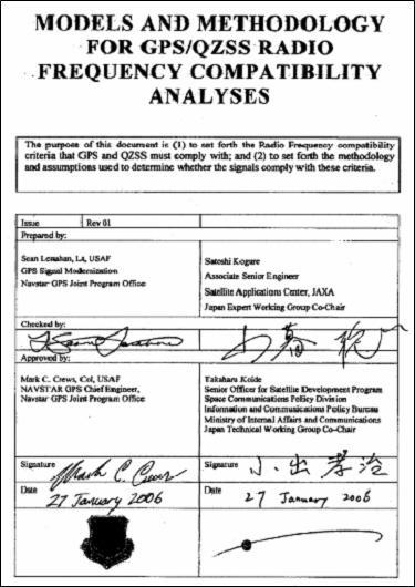GPS/QZSS Agreement 27 January 2006 Unprecedented Compatibility &