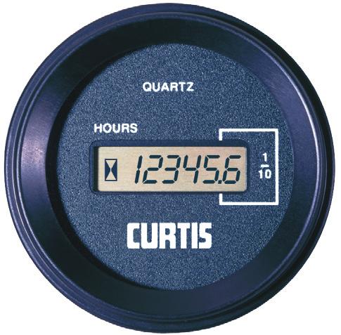 Backlit units allow external illumination control, i.e., on/ off or dimmer (2VDC only). Flashing hourglass icon indicates when the hour meter is accumulating time.