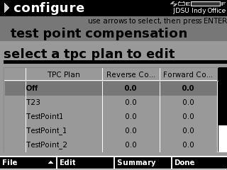 Test Point Compensation (TPC) for Sweep Default plan is off which sets TPC to Zero Additional plans need to be added for Test Equipment that have different TP Values or Different
