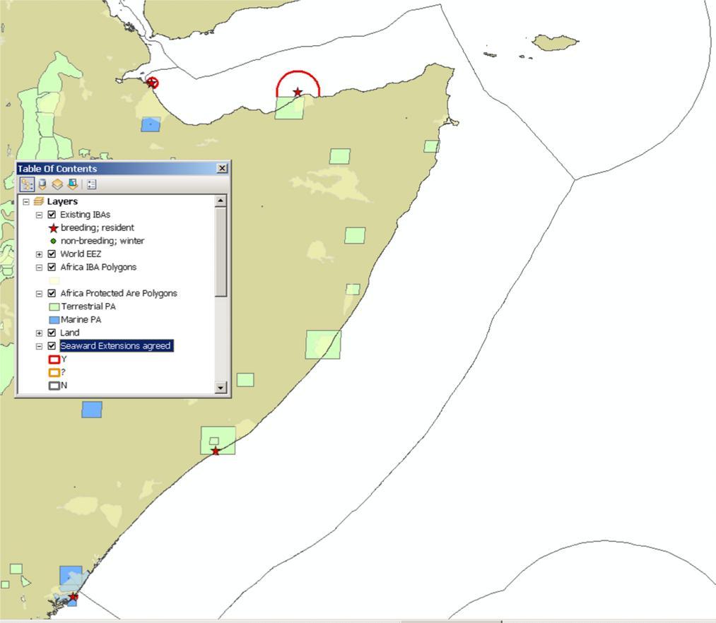 Map of seaward extensions around
