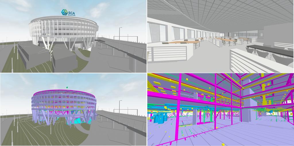 Both visualisation sessions were extracted directly from Revit using the viewer plug-in. Except for assigning a specific colour to each sub-model (i.e. discipline), no other preparation or optimisation of the models were done.