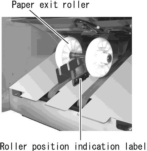 Setting the paper exit roller: The exit roller should be moved to the proper position according to the paper size. Refer to the Roller Position Indication label.