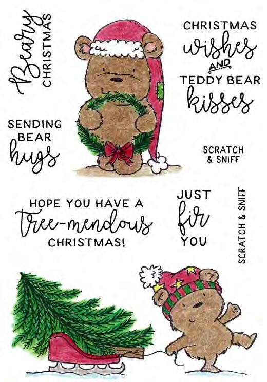 11382MC Christmas Pine Bears Clear
