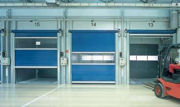 High-speed doors are used both inside and as exterior doors to