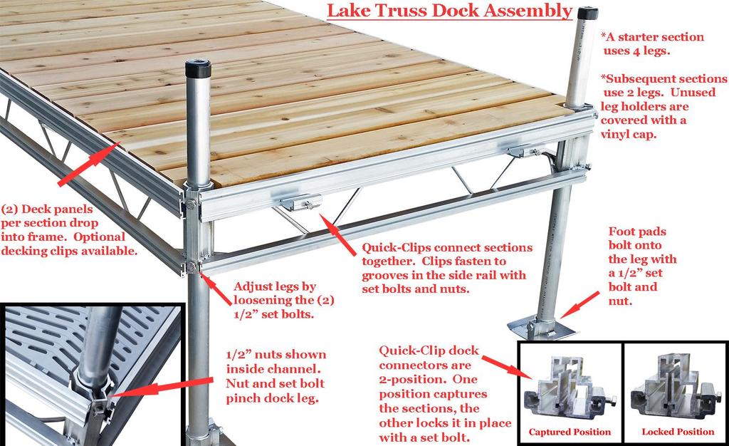 1. Dock Assembly and Set-Up 1.1 Quick Start Your Bestmade Docks have been designed to be very simple and straight forward to assemble.