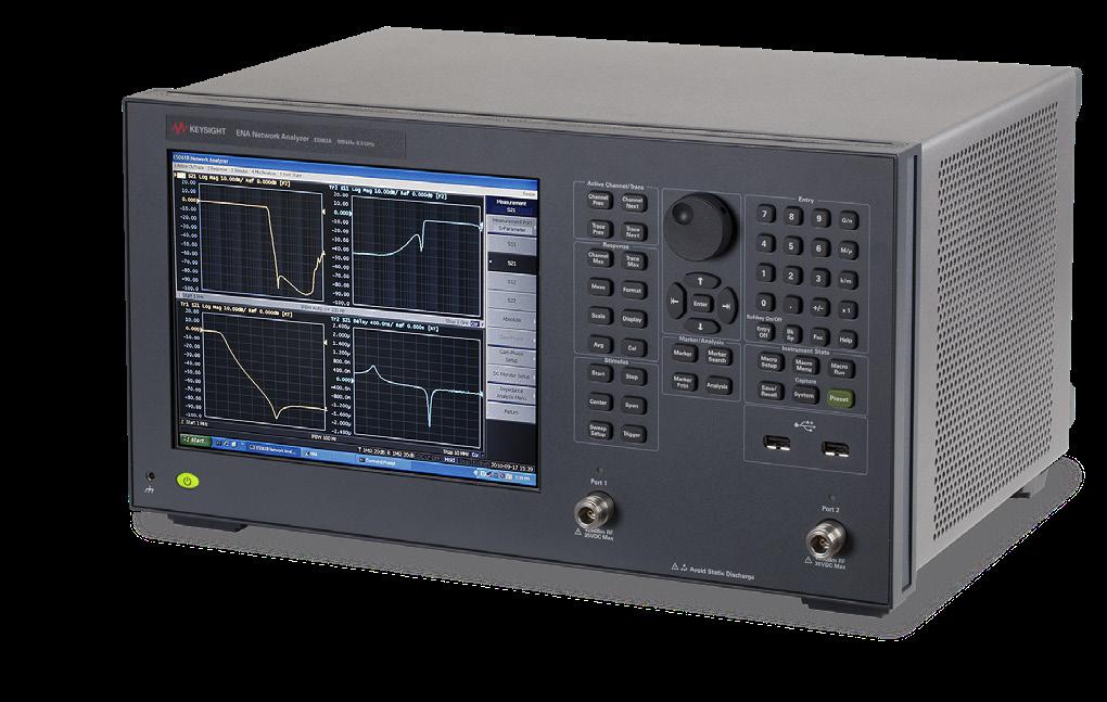 02 Keysight E5063A ENA Vector Network Analyzer - Brochure The Best Balance Between Price and Performance The Keysight E5063A ENA is an affordable benchtop vector network analyzer (VNA) for testing