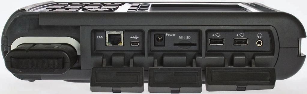 battery compartment LAN port for fast data transfer SD flash card slot for additional data storage