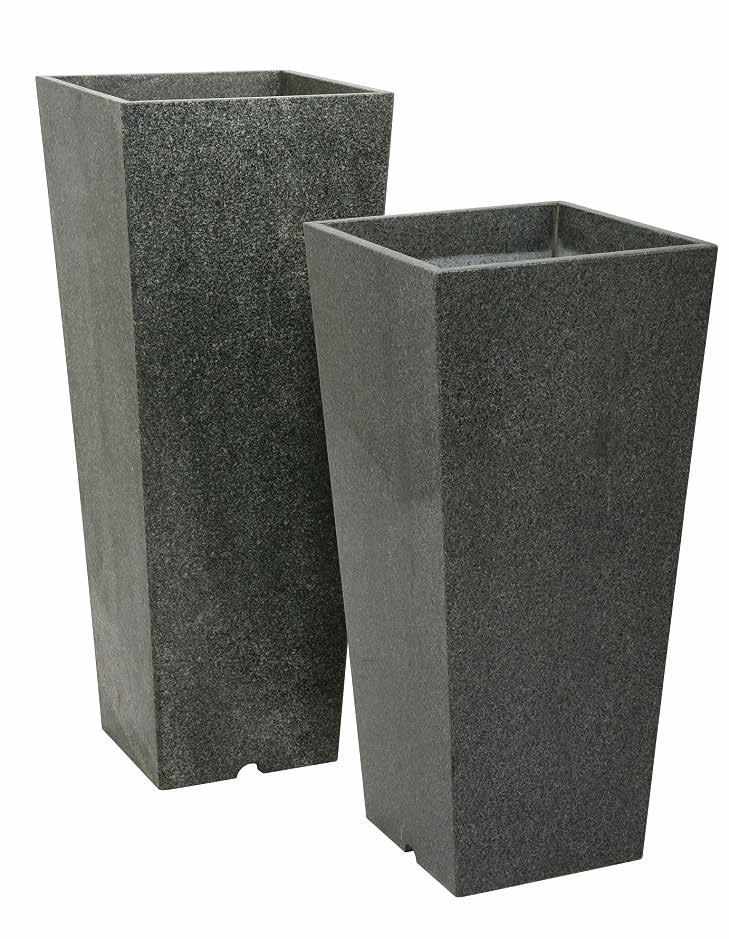 CANTERBURY GRANITE PLANTERS Stylish contemporary planters with the beauty and strength of real granite.