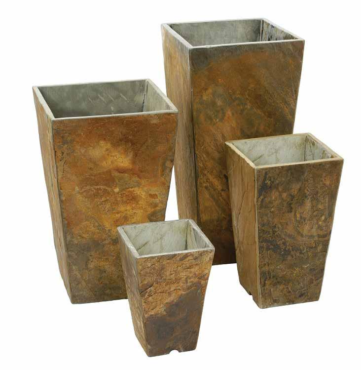 The look is natural but smart and with their simple squared shapes these versatile planters suit contemporary and traditional gardens equally well.
