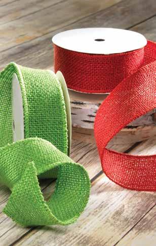 Chirstmas red and green burlap is everywhere this season for the homespun and rustic appeal to