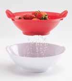 Soak, rinse, drain and serve fresh berries in style. BPA free plastic. 8.75" x 8.4" x 3.5" H.