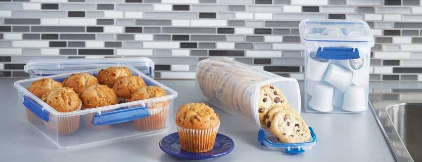 Airtight Organization! BAKERY CLIP-CONTAINER Envase para pasteles Durable storage container is designed for cupcakes, muffins, and other pantry items!