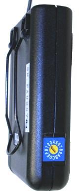 S1297-70 BODYPACK SPEAKER TRANSMITTER - S1691T The transmitter bodypack is operated by 1 - "AA" 1.5 Volt alkaline battery. Slide off battery cover (H) and install battery.