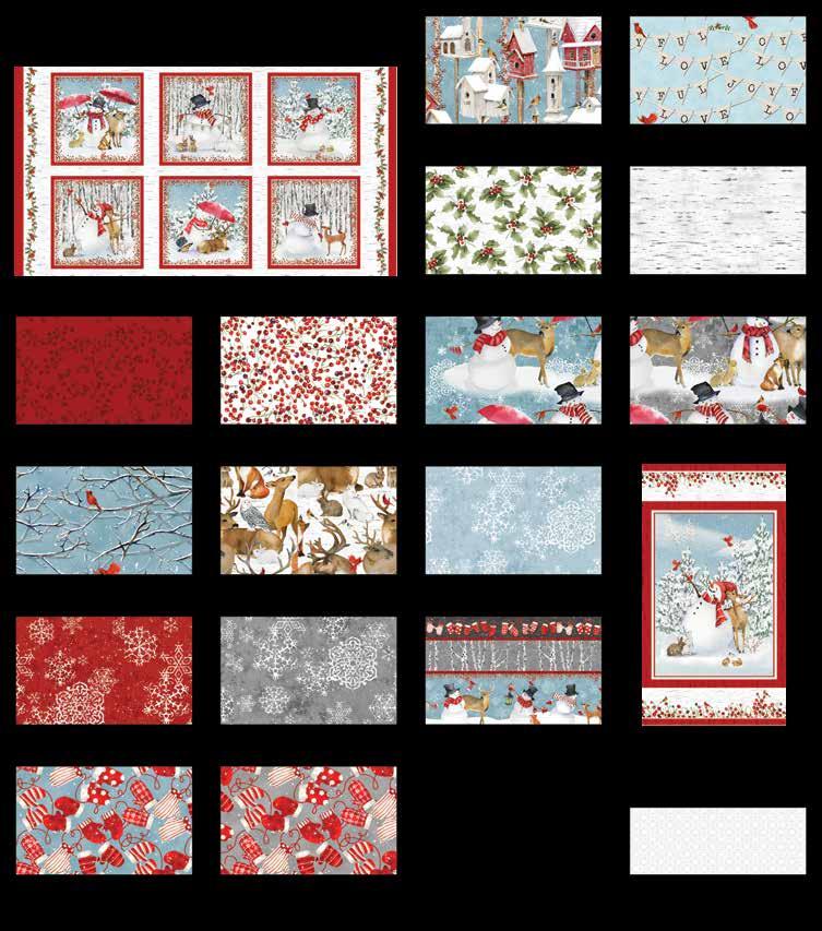 Sheltering Snowman Quilt Finished Quilt Size: 51 x 6 Fabrics in the ollection Winter irdhouses - lue 101-81 oyful anner Allover - lue 10-81 Woodland Snowman