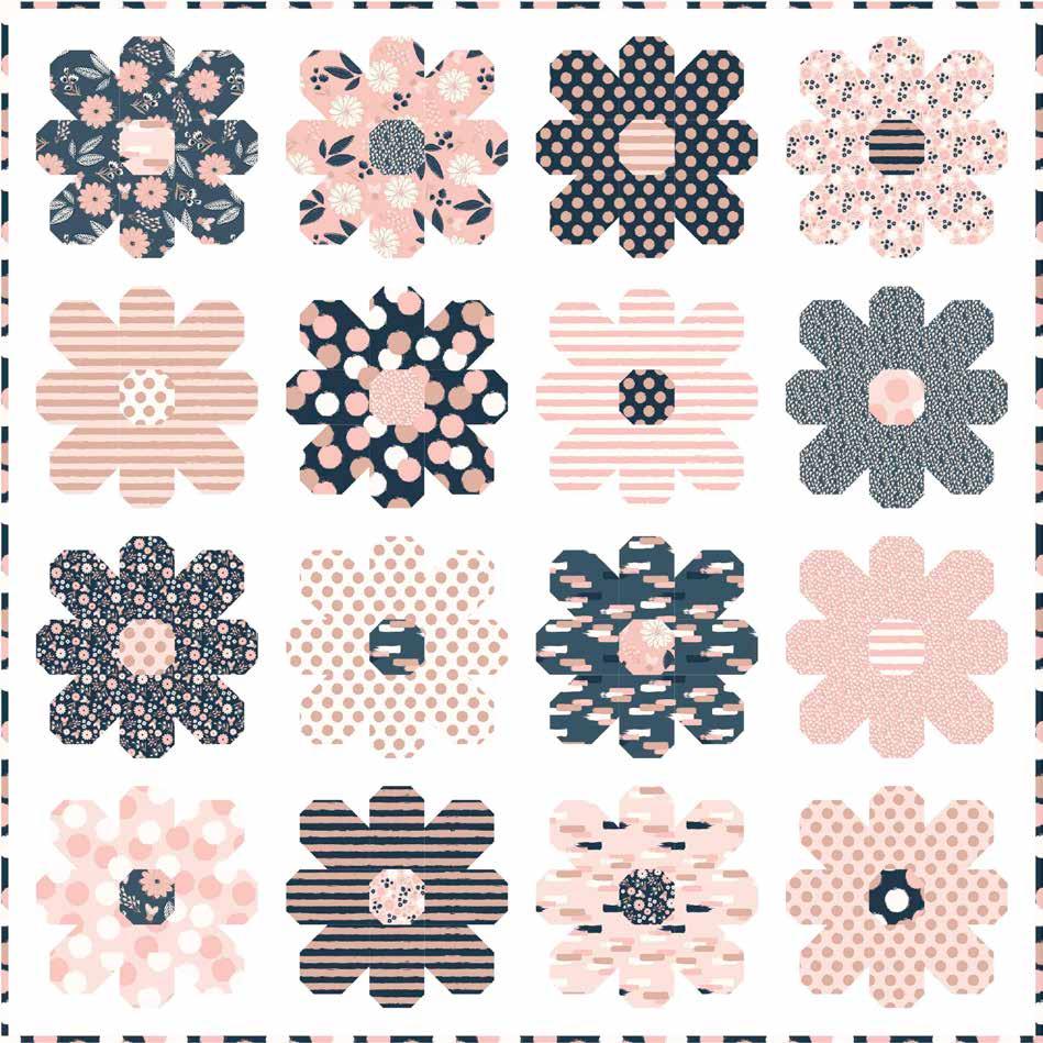 Flower Power by Kelli Fannin Quilt Designs Quilt Size 75 x 75 Fabric Requirements