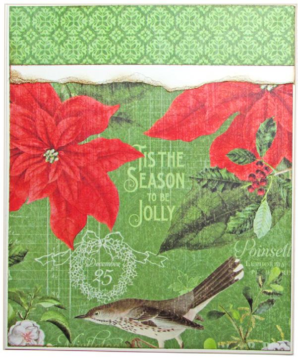 Trim the Holiday Wishes image to approximately 33 4 x 33 4 and mount on a piece of ivory cardstock cut to the same size.