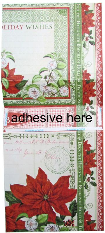 postage stamp image, the poinsettia postcard image, and the border.