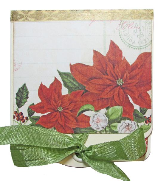 13. Trim the poinsettia postcard image to 37 8 x 33 4 and attach it
