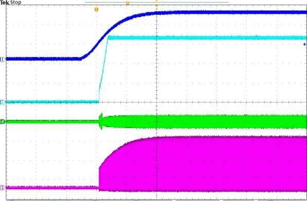 V IN 5V/div. 40ms/div. 40ms/div. Figure 13. Power On through Waveform I OUT =0A Figure 14.