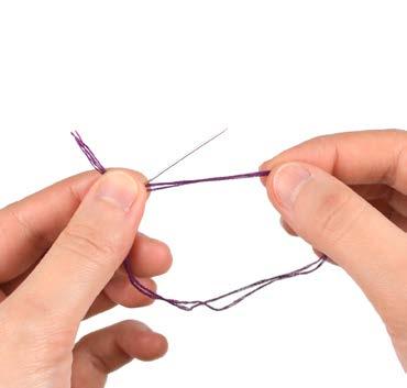 Hold onto the ends of your thread with two fingers.