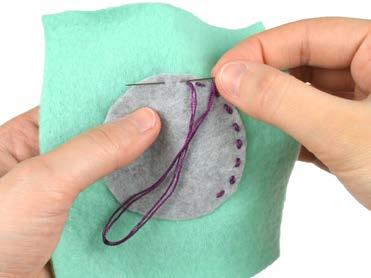 Bring the needle up at the beginning of your seam. 2. Bring the needle down about ¼ away.