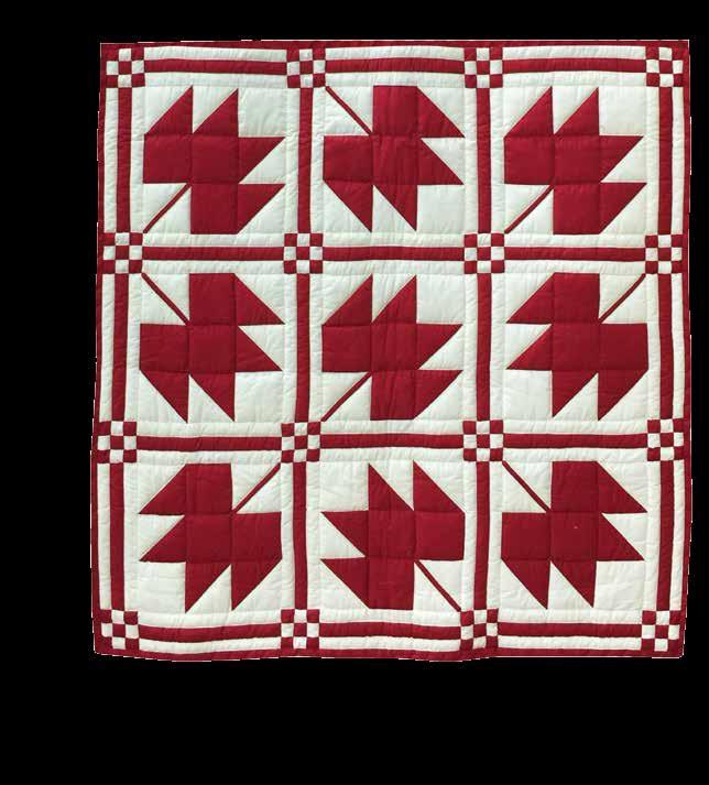 Fabrics in Lattice and Nine-Patch are reversed from Fall Maple Leaf.