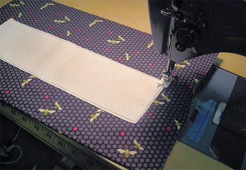 Piping NOTE: If the foot of your machine is sticking or dragging on the gripper fabric, you can switch to a Teflon type foot, such as Janome's UltraGlide foot, or you can try laying a sheet of wax