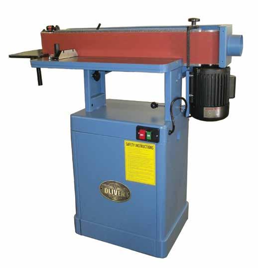 6305 Tilting Edge Sander CAN BE USED in horizontal position. ADJUSTABLE END TABLE for contour applications.