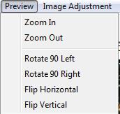 Scan - Scan Current Frame - Scan Selected to File - Scan All Menu Commands - Preview (overview) Zoom, Rotate & Flip features.