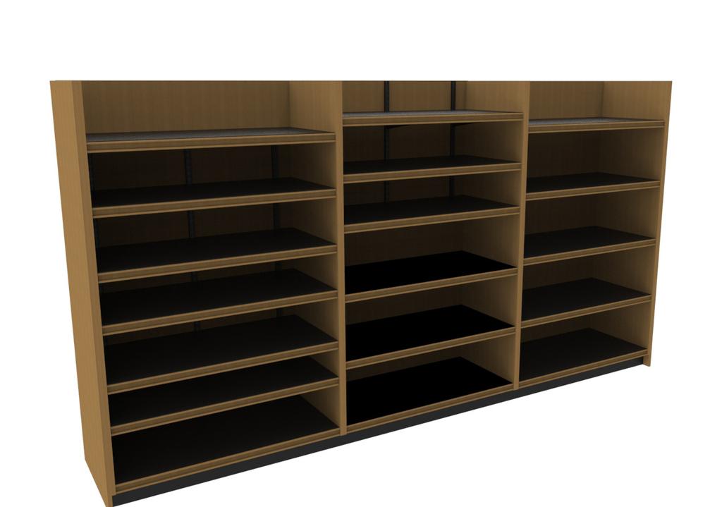 WHS SERIES Wall Shelving w/ Fixed Shelves - 48 SDBS-001-02B Wall Shelving w/ Fixed Top & Bottom Shelf and Adjustable Center Shelves - 48 SDCT-011-01B Wall Shelving w/ Lower Shelves Fixed and Upper