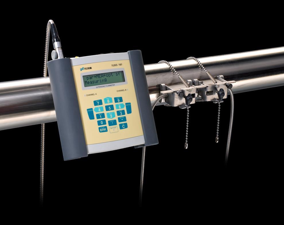 Portable Flow Meter FLUXUS F601 - Lightweight, ergonomic and highly intuitive portable flow meter and thermal energy meter - Accurate measurement