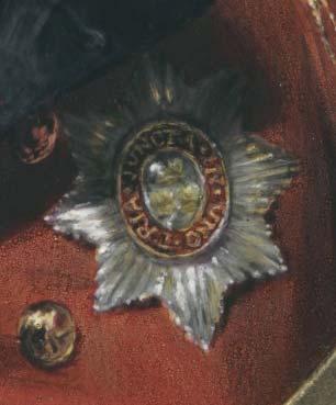 Bone s skill at capturing the play of light and shadow across different surfaces is especially apparent here in the depiction of gleaming gold epaulets, buttons, and ornaments (figs. 1, 2).